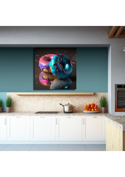 Donut Makaron Mutfak Pastahane Ve Kafelere Asmalık Kanvas Tablo fiyatları