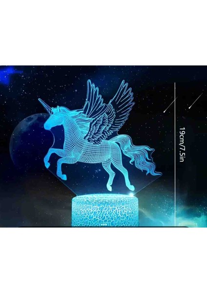 3D 7 Renk Değiştirmeli Kumandalı Gece Lambası fırsatları