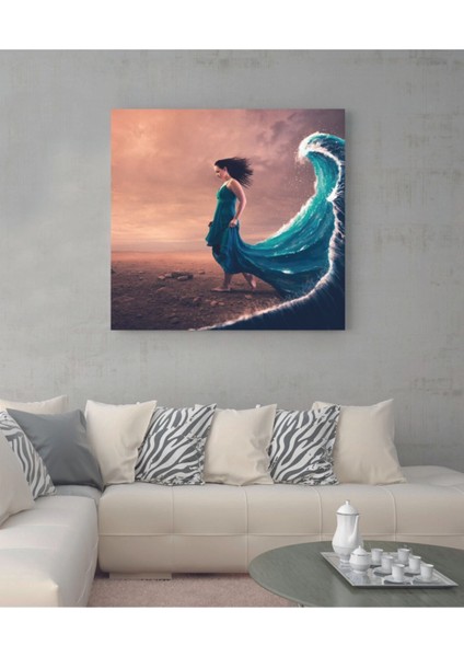 Dekoratif Pintura Mujer Ola Del Mar Duvar Kanvas Tablo