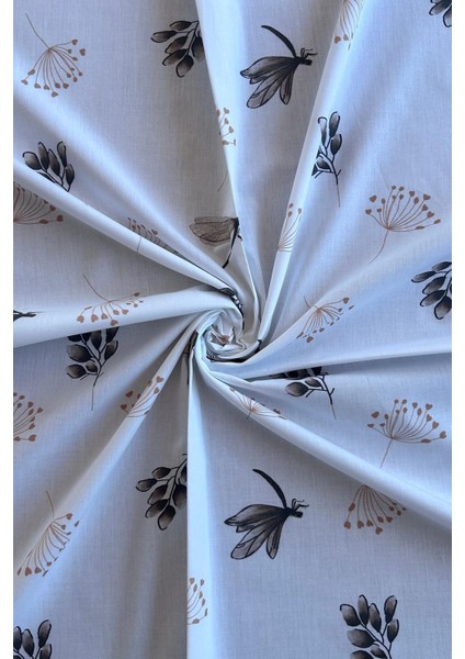 Yusufcuk ve Çiçek Desenli Pamuk Poplin Kumaş / Dry 169