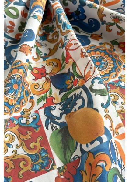 Vintage Desenli Pamuk Poplin Kumaş / Dry - 117 fırsatları