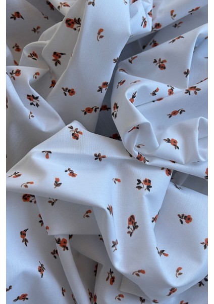 Çıtır Çiçek Desenli Pamuk Poplin Kumaş / Dry 166