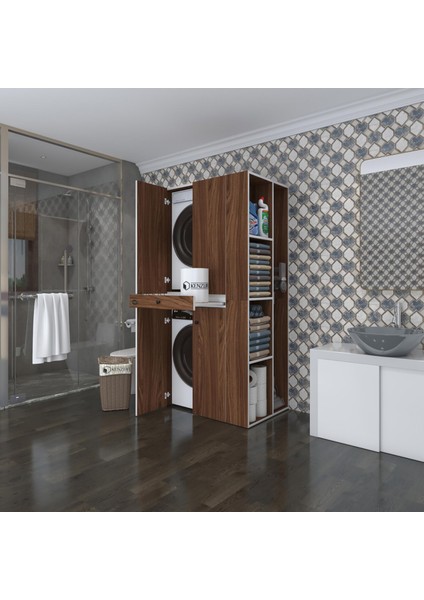 Kenzlife çamaşır-kurutma makinesi dolabı ahi evran sağ cvz 187*090*60 çekmeceli banyo