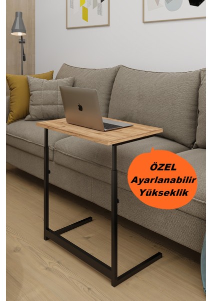 AE-4602 Laptop Sehpası ve Yükseklik Ayarlı Metal Ayaklı Çalışma Masası - Bilgisayar Masası