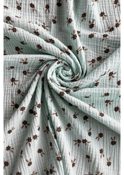 Çıtır Çiçek Desenli Çift Kat Pamuk Müslin Kumaş / Dry - 103