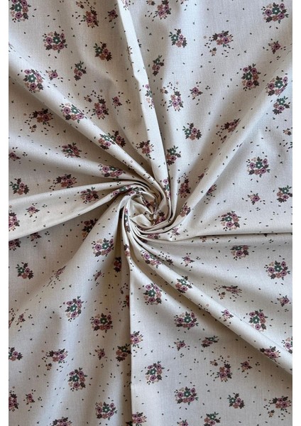 Çıtır Çiçek Desenli Pamuk Poplin Kumaş / Dry 136