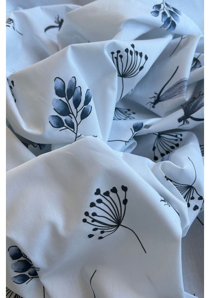 Yusufcuk ve Çiçek Desenli Pamuk Poplin Kumaş / Dry 169