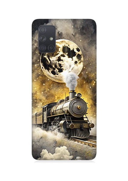 Samsung Galaxy A71 Uyumlu Buharlı Tren Desenli Silikon Kılıf