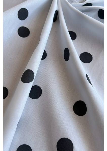 Büyük Puantiye Desenli Pamuk Poplin Kumaş / Dry 158 fırsatları