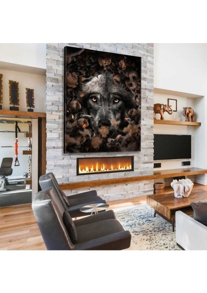 Dekoratif Wolf Kanvas Tablo