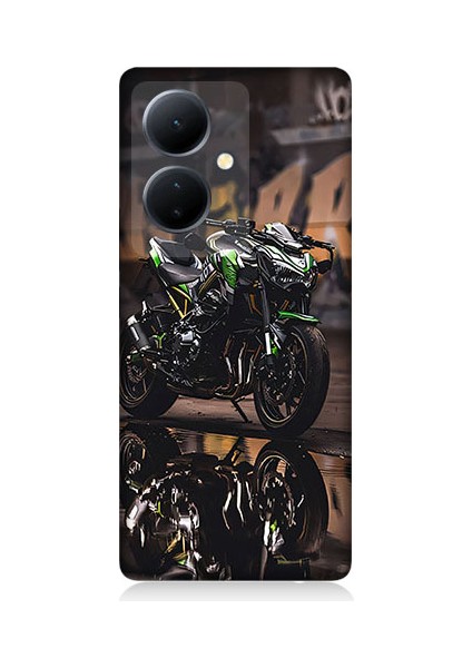 Vivo V29 Lite Uyumlu Motosiklet Gecesi Desenli Silikon Kılıf