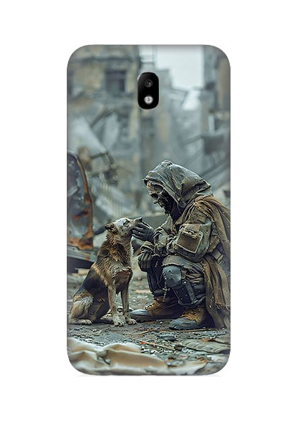 Samsung Galaxy J3 Pro Uyumlu Köpek ve Adam Desenli Silikon Kılıf