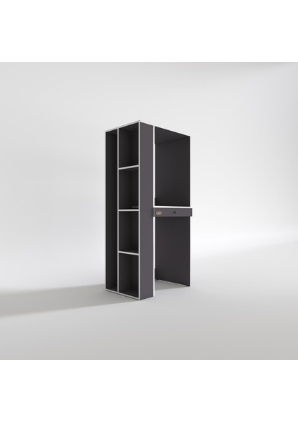 Kenzlife çamaşır-kurutma makinesi dolabı bacce sol gri 187*090*60 çekmeceli banyo modelleri