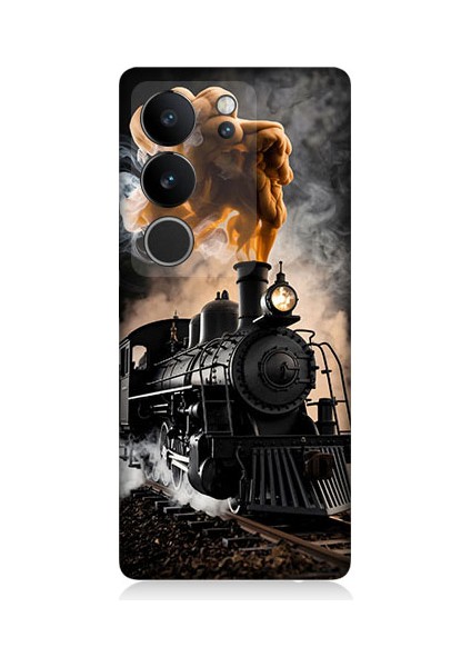 Vivo V29 5g Uyumlu Kara Tren Desenli Silikon Kılıf