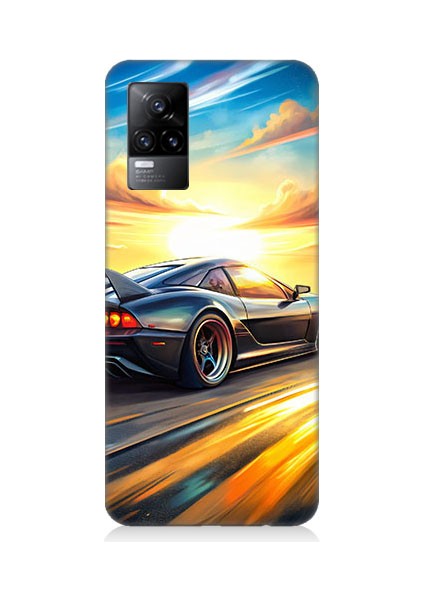 Vivo V21E Uyumlu Hızlı Araba Desenli Silikon Kılıf