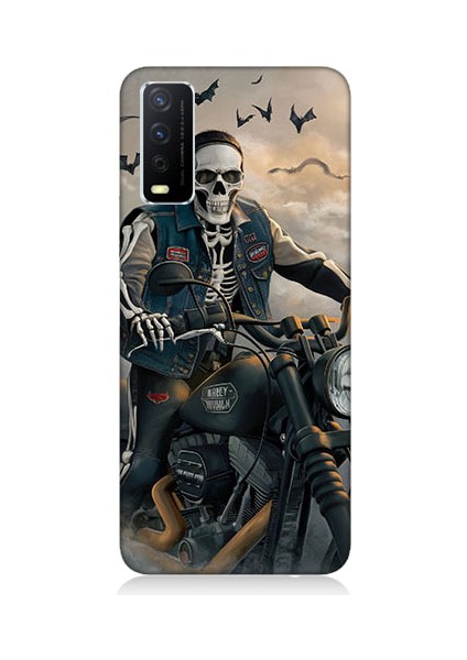 Vivo Y11S Uyumlu Iskelet Motosiklet Desenli Silikon Kılıf