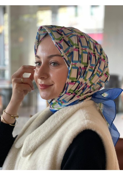 Indigo Loryan Scarf Diamond Plaid Pamuk Eşarp