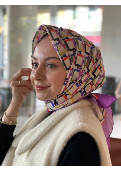 Fıstık Yeşili Loryan Scarf Diamond Plaid Pamuk Eşarp