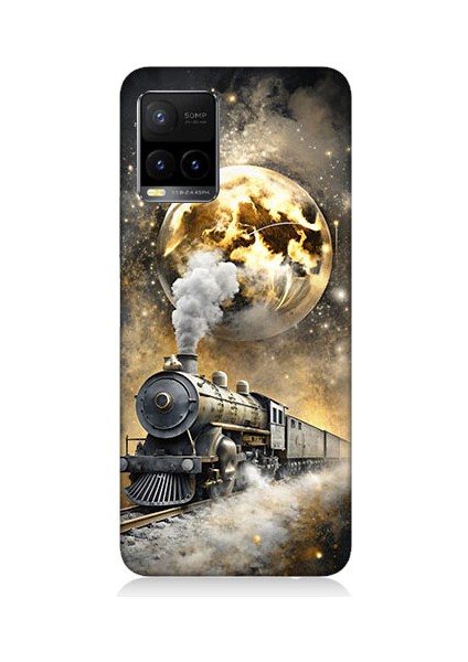 Vivo Y33S Uyumlu Buharlı Tren Desenli Silikon Kılıf