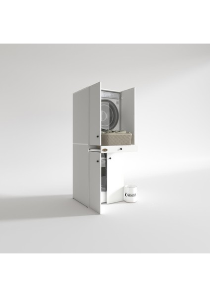 Kenzlife çamaşır-kurutma makinesi dolabı el kindimdf byz 187*070*60 çekmeceli kapaklı % 100 FULL MDF fiyatları