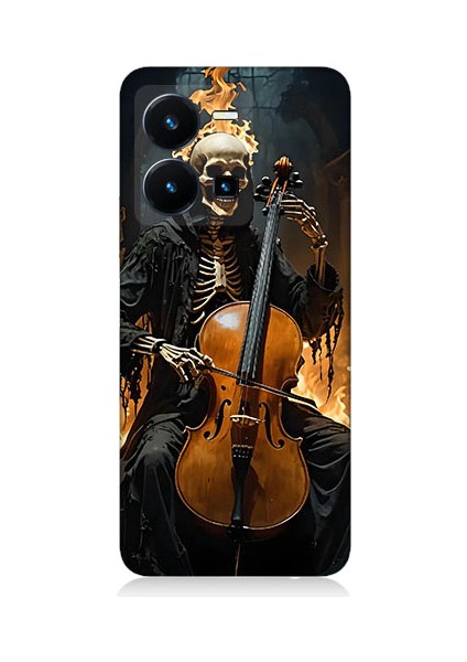 Vivo Y35 Uyumlu Iskelet Çello Desenli Silikon Kılıf
