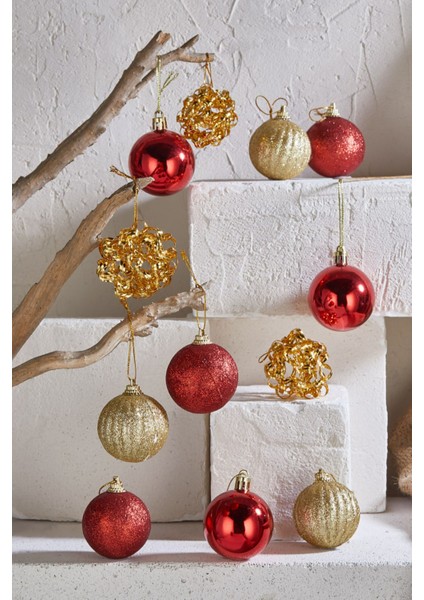 Premium Collection 12lı New Ev Yılbaşı Süs 5 cm