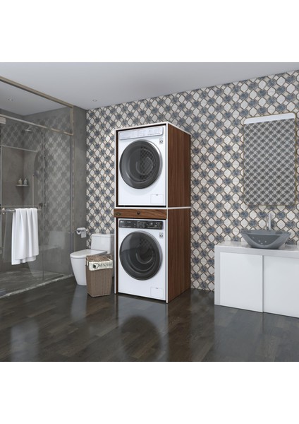 Kenzlife çamaşır-kurutma makinesi dolabı avi senna cvz 187*070*60 çekmeceli banyo