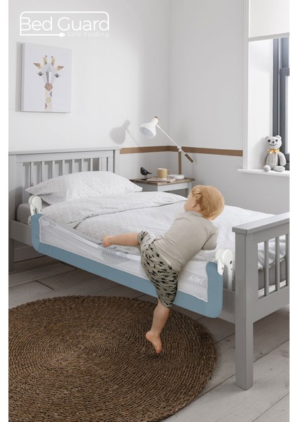 Çocuk Yatak Bariyeri ve Yatak Korkuluğu, Ekstra Dolgulu Kumaş, Bed Guard Bebek Yatak Bariyeri - Beyaz Little Prince