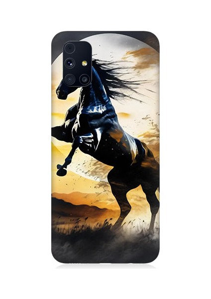 Samsung Galaxy M31S Uyumlu Şaha Kalkmış At Desenli Silikon Kılıf