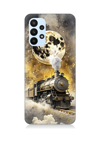 Samsung Galaxy A53 Uyumlu Buharlı Tren Desenli Silikon Kılıf