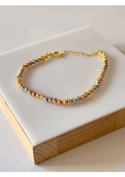 Dorika Gold Silver ve Bronz Detaylı Bileklik