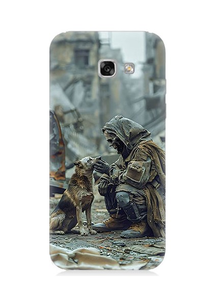 Samsung Galaxy A5 2017 Uyumlu Köpek ve Adam Desenli Silikon Kılıf