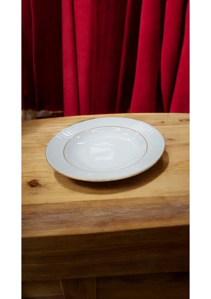 Evmutfak Güral Porselen Sedef Model 6 Adet 22 cm Çukur Yemek Tabağı