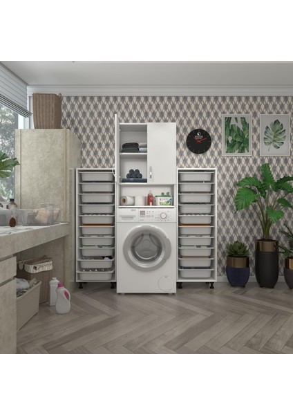 Kenzlife çamaşır makinesi dolabı sinemsepetduble byz 10 lu banyo arkalıksız kurutma bulaşık