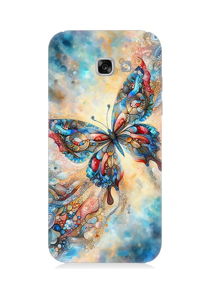 Samsung Galaxy A5 2017 Uyumlu Renkli Kelebek Desenli Silikon Kılıf