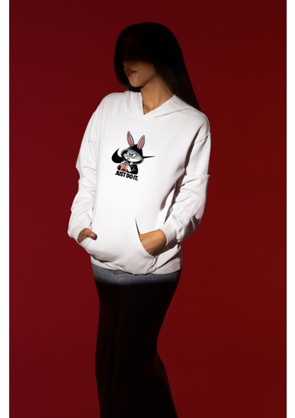 Bugs Bunny 3 Ip Kalın Kumaş Oversize Sweatshirt Hoodie