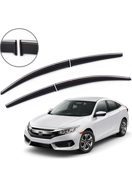 Honda Civic Fc5 Uyumlu Krom Çıtalı Cam Rüzgarlığı 2016-