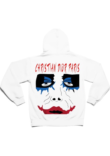 Paris Joker Baskılı Kalın Pamuklu Oversize Siyah Sweatshirt