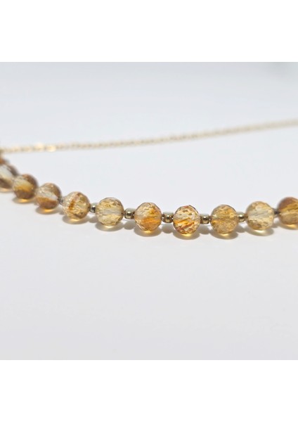 Faset Kesim Sitrin Özel Tasarım %100 Doğal Taş Kolye modelleri