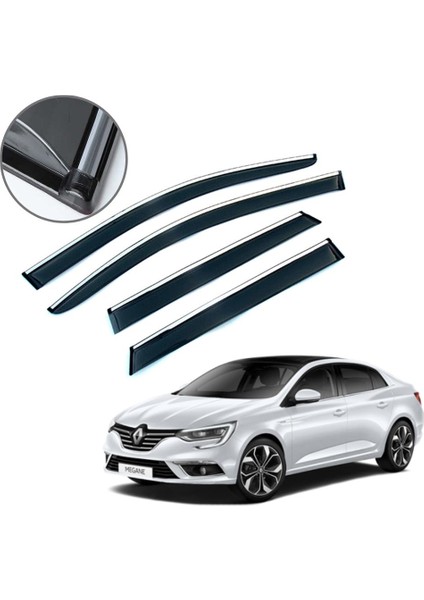 Renault Megane 4 Sedan Krom Çıtalı Cam Rüzgarlığı 2016 Sonrası