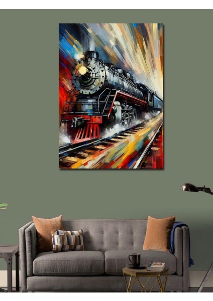 Kanvas Tablo Hızlı Buharlı Tren modelleri