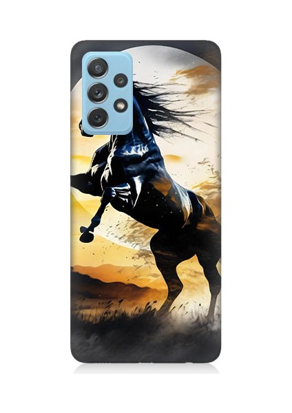 Samsung Galaxy A72 Uyumlu Şaha Kalkmış At Desenli Silikon Kılıf