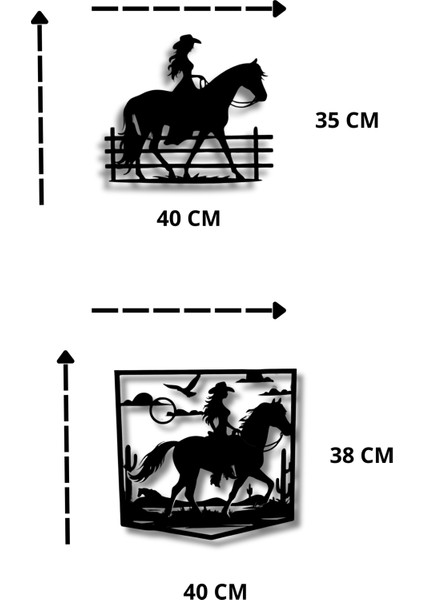 Göz Alıcı Kadın ve At Temalı 2 Parçalı Ahşap Duvar Dekoru 90 x 38 cm indirimleri