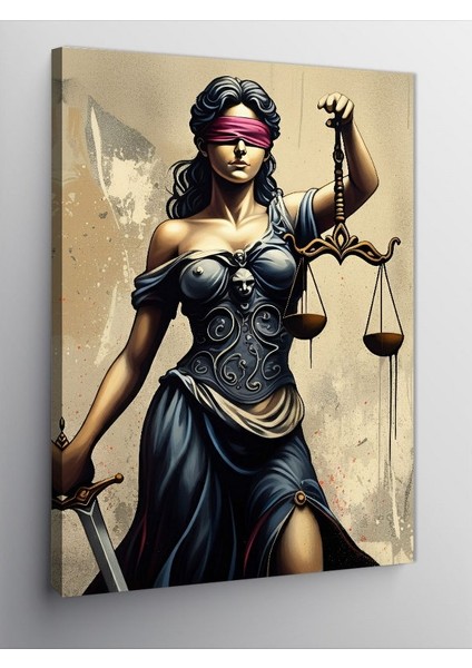 Kanvas Tablo Adalet Tanrıçası Heykeli