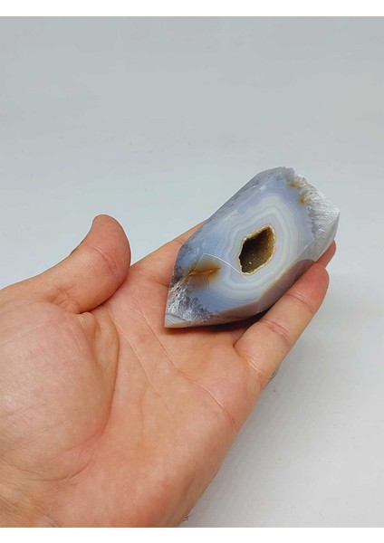 Kalsedon & Akik Druze Taşı Koleksiyonluk Piramit Uçlu (53000)