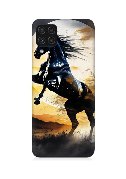 Samsung Galaxy A22 Uyumlu Şaha Kalkmış At Desenli Silikon Kılıf