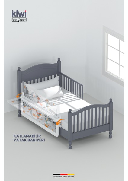 Bed Guard Asansörlü, Renkli Desenli Çocuk Yatak Bariyeri, Yatak Korkuluğu, Bebek Güvenlik Bariyeri 150X60-70 cm