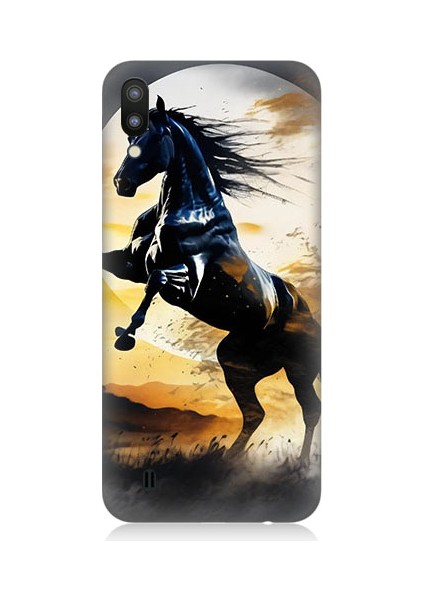 Samsung Galaxy M10 Uyumlu Şaha Kalkmış At Desenli Silikon Kılıf