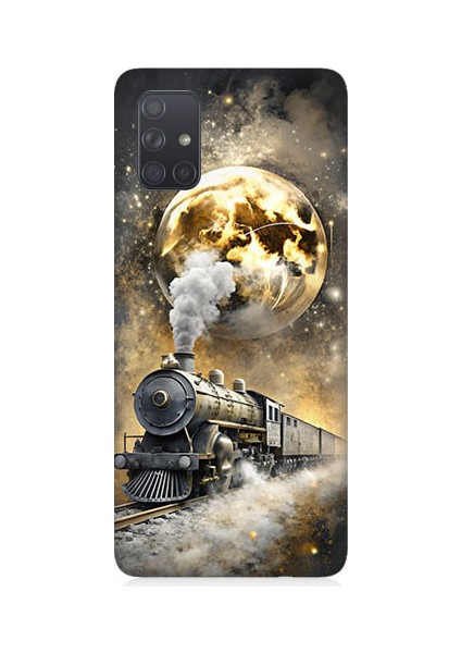 Samsung Galaxy A51 Uyumlu Buharlı Tren Desenli Silikon Kılıf