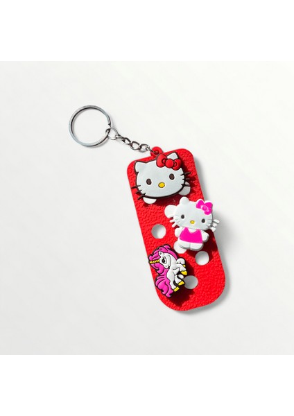 Delikli Jibbitz Anahtarlık Hello Kitty ve Pony 3'lü Set